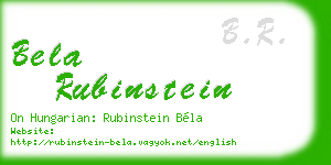 bela rubinstein business card